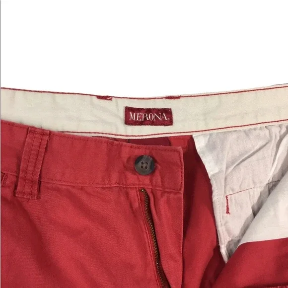 SH450 Mens MERONA Brand Preppy Flat Front Chino Walking Shorts 38 - Picture 3 of 5